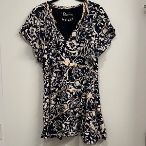 Anthropologie Black and Floral Dress